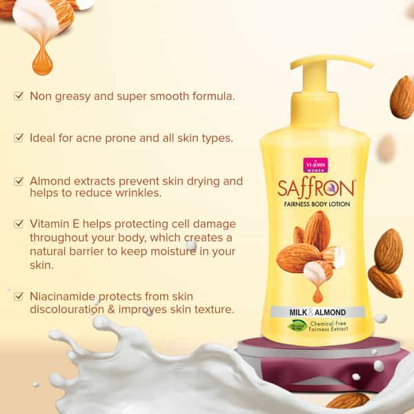 Vi-John Women All Skin Types Body Lotion Milk Almond & Red Apple 250Ml Eack (Pack Of 4)