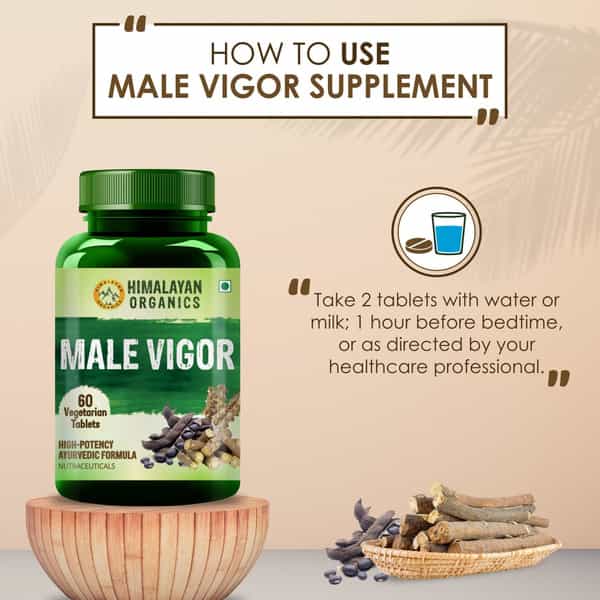 Himalayan Organics Male Vigor | Bottle | 60 Veg Tablets