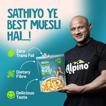 Alpino High Protein Super Muesli Cinnamon Pouch 750 Gm