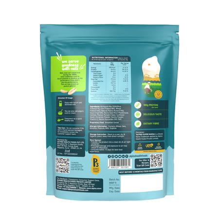 Alpino High Protein Super Muesli Cinnamon Pouch 750 Gm