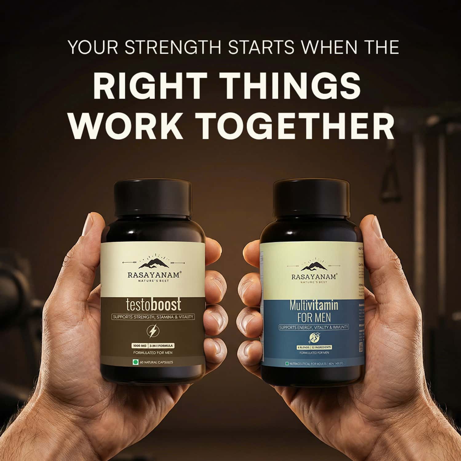 Multivitamin For Men + Testoboost Combo | All-Day Energy | Stamina & Recovery-120 Units