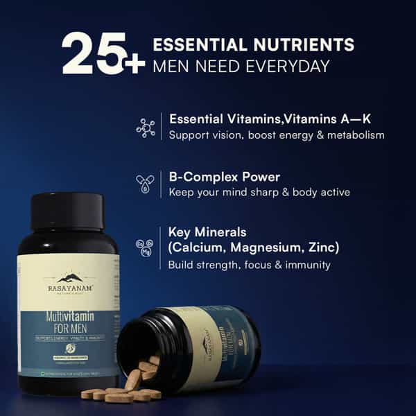 Multivitamin For Men + Testoboost Combo | All-Day Energy | Stamina & Recovery-120 Units