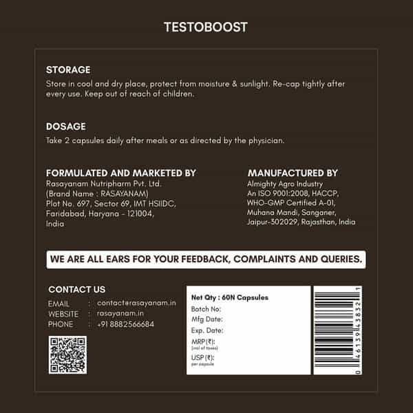 Multivitamin For Men + Testoboost Combo | All-Day Energy | Stamina & Recovery-120 Units