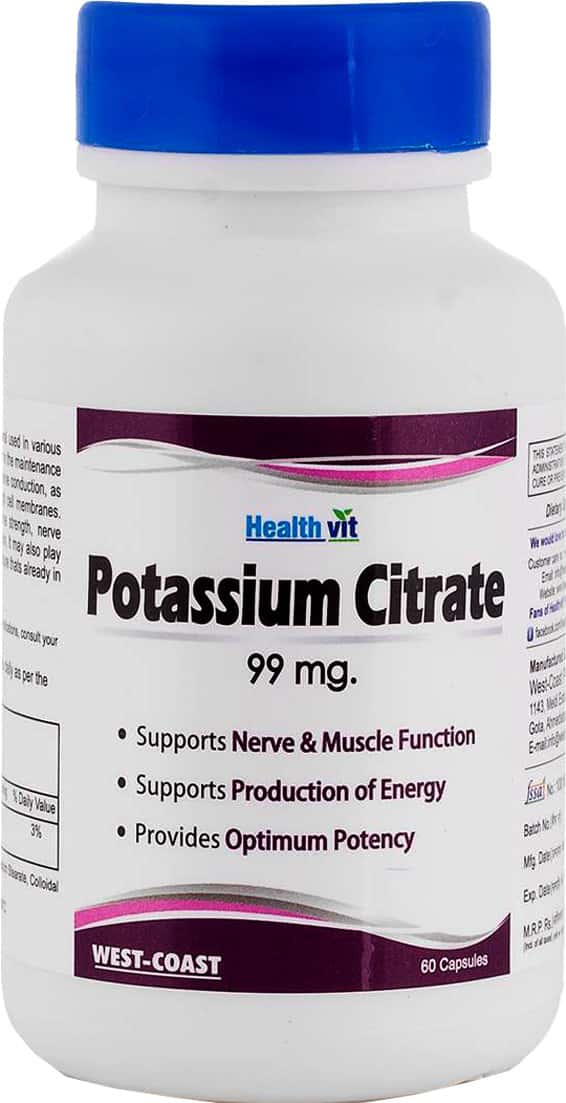 Healthvit Potassium Citrate 99mg - 60 Capsules