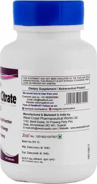 Healthvit Potassium Citrate 99Mg - 60 Capsules