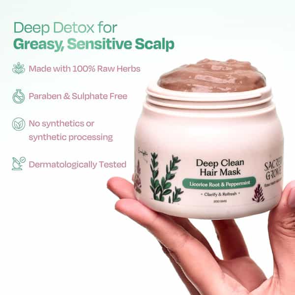 Sacred Grove Licorice & Peppermint Deep Clean Scalp Mask - 200Gms