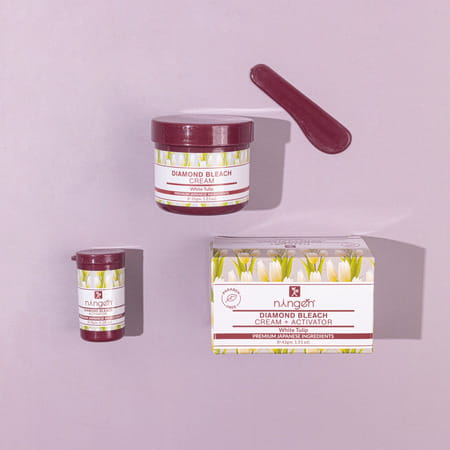 Ningen Diamond Bleach (Cream + Activator) White Tulip Extracts For Cleanser And Younger Skin - 43g