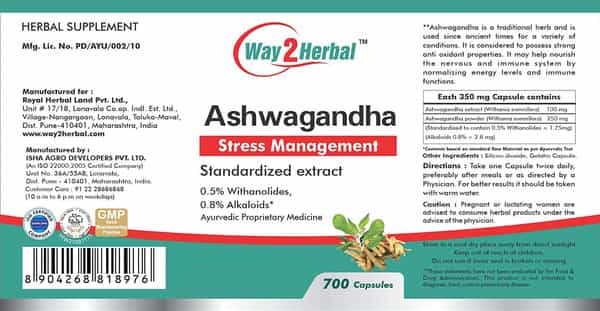Way2herbal Ashwagandha 700 Capsules Value Pack