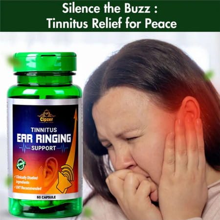 Cipzer Tinnitus 60 Capsules | Supports Ear Health & Eases Ringing| Buzzing & Hissing