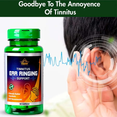 Cipzer Tinnitus 60 Capsules | Supports Ear Health & Eases Ringing| Buzzing & Hissing