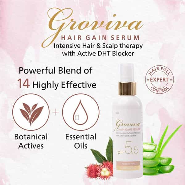Groviva Hair Gain Serum 100 Ml | For All Hair Types | Paraben Free (Pack Of 1)