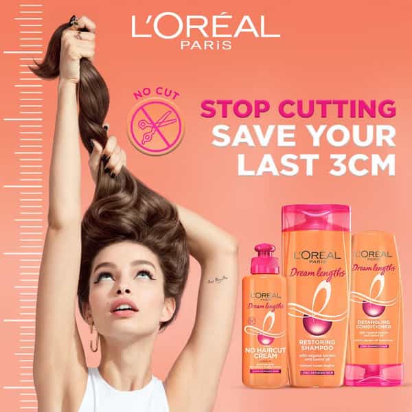 L'oreal Paris Shampoo | Nourishes | Repair & Shine | For Long And Lifeless Hair | Dream Lengths 1Ltr