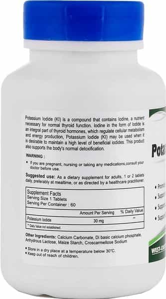 Healthvit 30Mg Potassium Iodide Bottle Of 60 Tablets