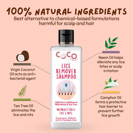 Coco Crush Ayurvedic Anti Lice Shampoo | Kills Lice/Eggs/Nits | 100% Naturally - 50ml