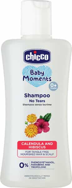 Chicco No-Tears Shampoo For Soft And Tangle-Free Baby Hair Soap Free 0M+ (200 Ml)