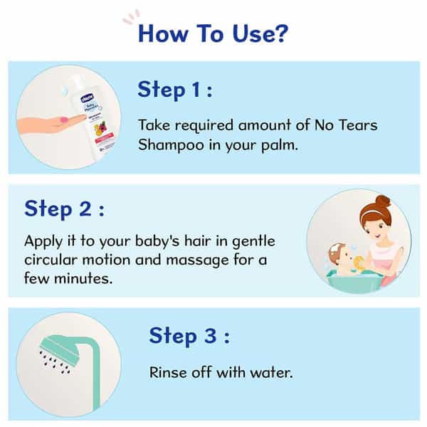 Chicco No-Tears Shampoo For Soft And Tangle-Free Baby Hair Soap Free 0M+ (200 Ml)