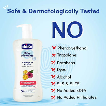 Chicco No-Tears Shampoo For Soft And Tangle-Free Baby Hair Soap Free 0m+ (200 Ml)