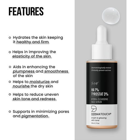 Dermatouch 1% Ha 3% Tyrostat Hydra-Cleansing Face Serum - 30ml