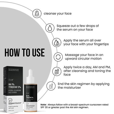 Dermatouch 1% Ha 3% Tyrostat Hydra-Cleansing Face Serum - 30ml