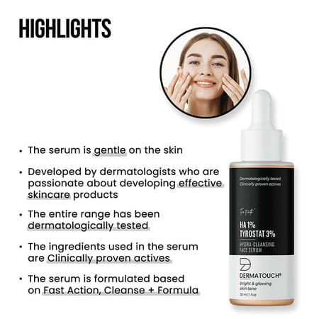 Dermatouch 1% Ha 3% Tyrostat Hydra-Cleansing Face Serum - 30ml