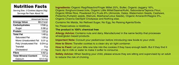 Early Foods Assorted Pack Of 6 - Ragi Dry Fruit Multigrain Jowar Foxtail Chocolate Jaggery Cookies