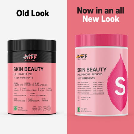 Myfitfuel Skin Beauty Glutathione (120 Capsules) +Lycopene, Vitamin C & E, Hyaluronic, Biotin &More