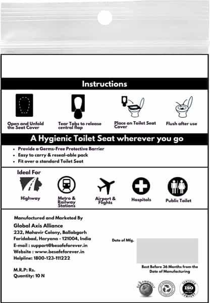 Besafe Forever Disposable Paper Toilet Seat Cover 40 Sheets Blue