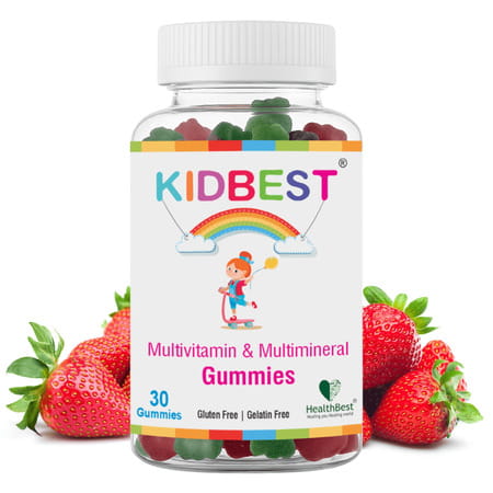 Healthbest Kidbest Kids Multivitamin & Multimineral Gummies Strawberry Flavour - 30 Gummies