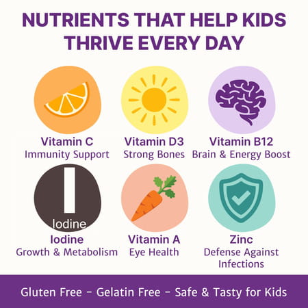 Healthbest Kidbest Kids Multivitamin & Multimineral Gummies Strawberry Flavour - 30 Gummies