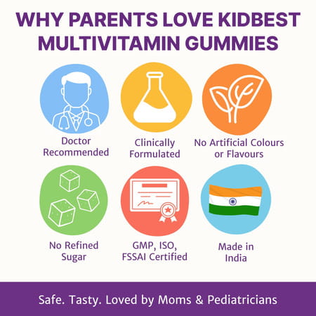 Healthbest Kidbest Kids Multivitamin & Multimineral Gummies Strawberry Flavour - 30 Gummies