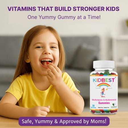Healthbest Kidbest Kids Multivitamin & Multimineral Gummies Strawberry Flavour - 30 Gummies