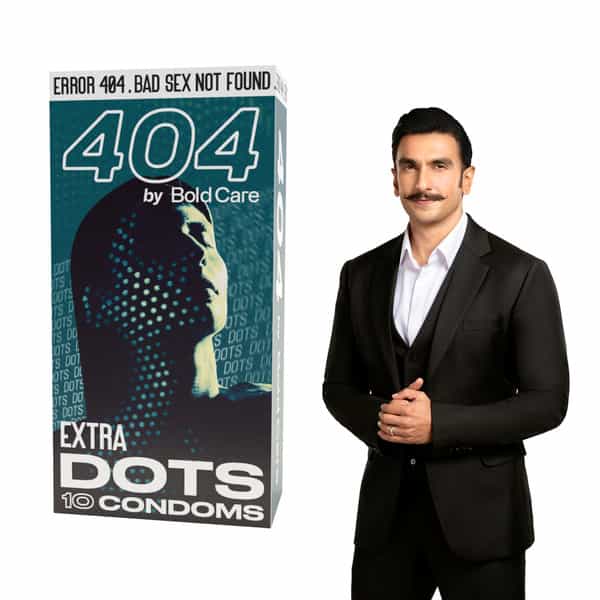 Bold Care 404 Extra Dotted Condom For Men |576 Dots |Ribbed Condom With Disposable Pouches - 10 Pcs.