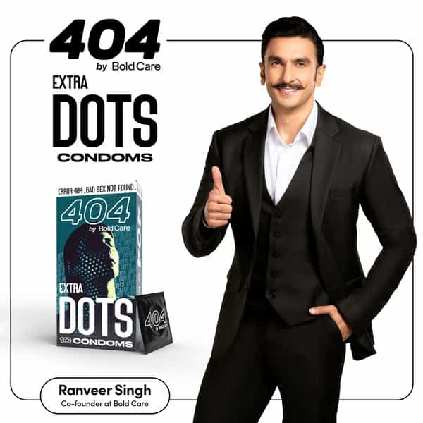 Bold Care 404 Extra Dotted Condom For Men |576 Dots |Ribbed Condom With Disposable Pouches - 10 Pcs.