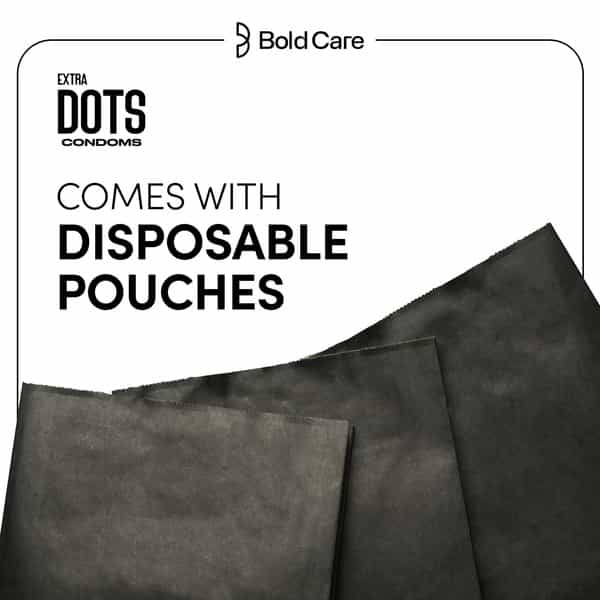 Bold Care 404 Extra Dotted Condom For Men |576 Dots |Ribbed Condom With Disposable Pouches - 10 Pcs.