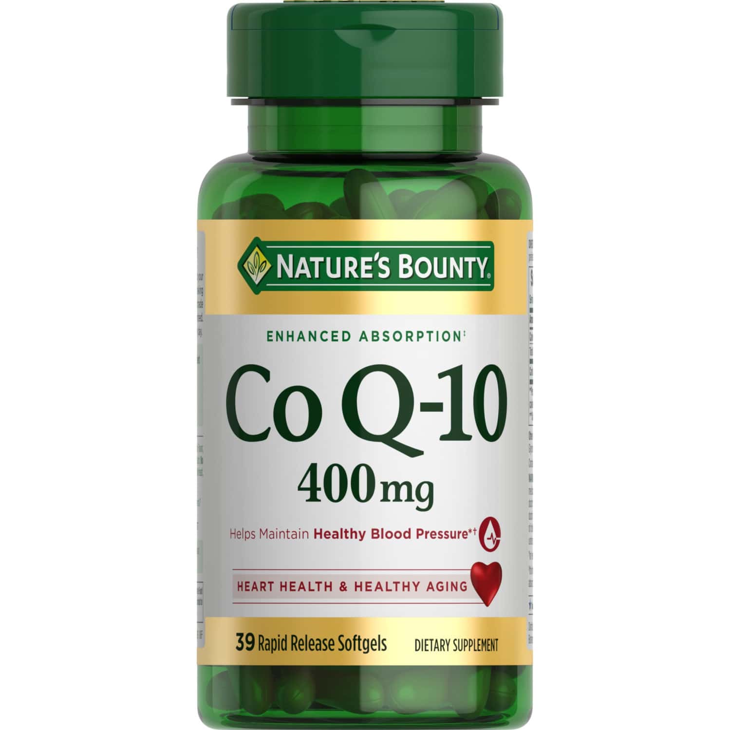 Nature's Bounty Coq10 | Dietary Supplement | Supports Heart Health | 400mg | 39 Softgels