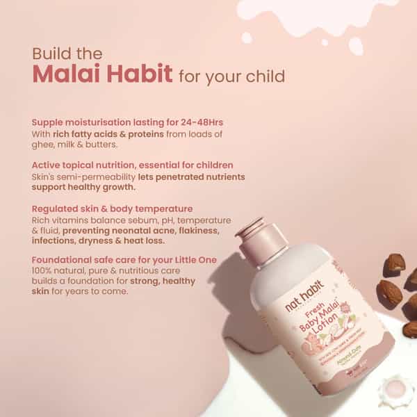 Nat Habit Baby Body Lotion - Almond Date | 200Ml