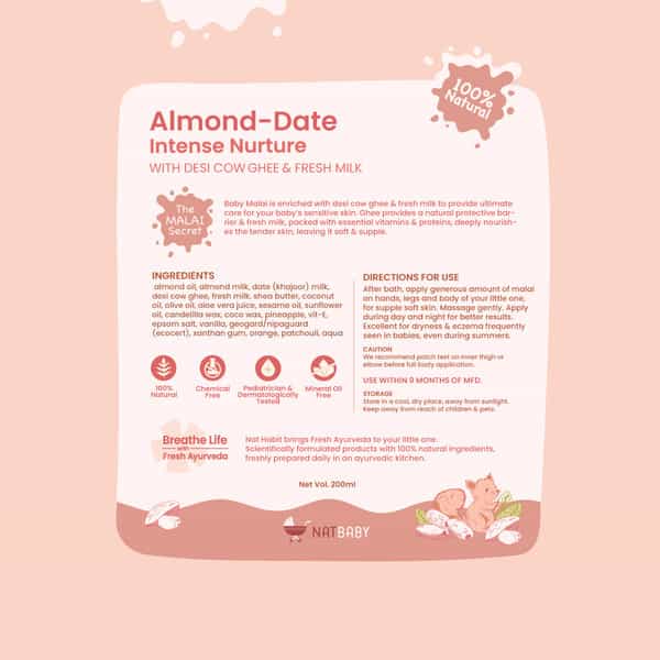Nat Habit Baby Body Lotion - Almond Date | 200Ml