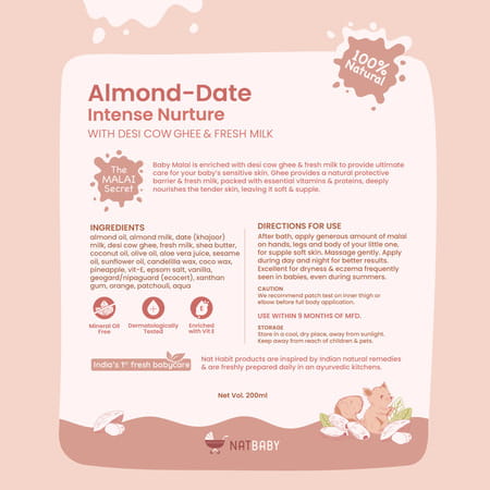 Nat Habit Baby Body Lotion - Almond Date | 200ml