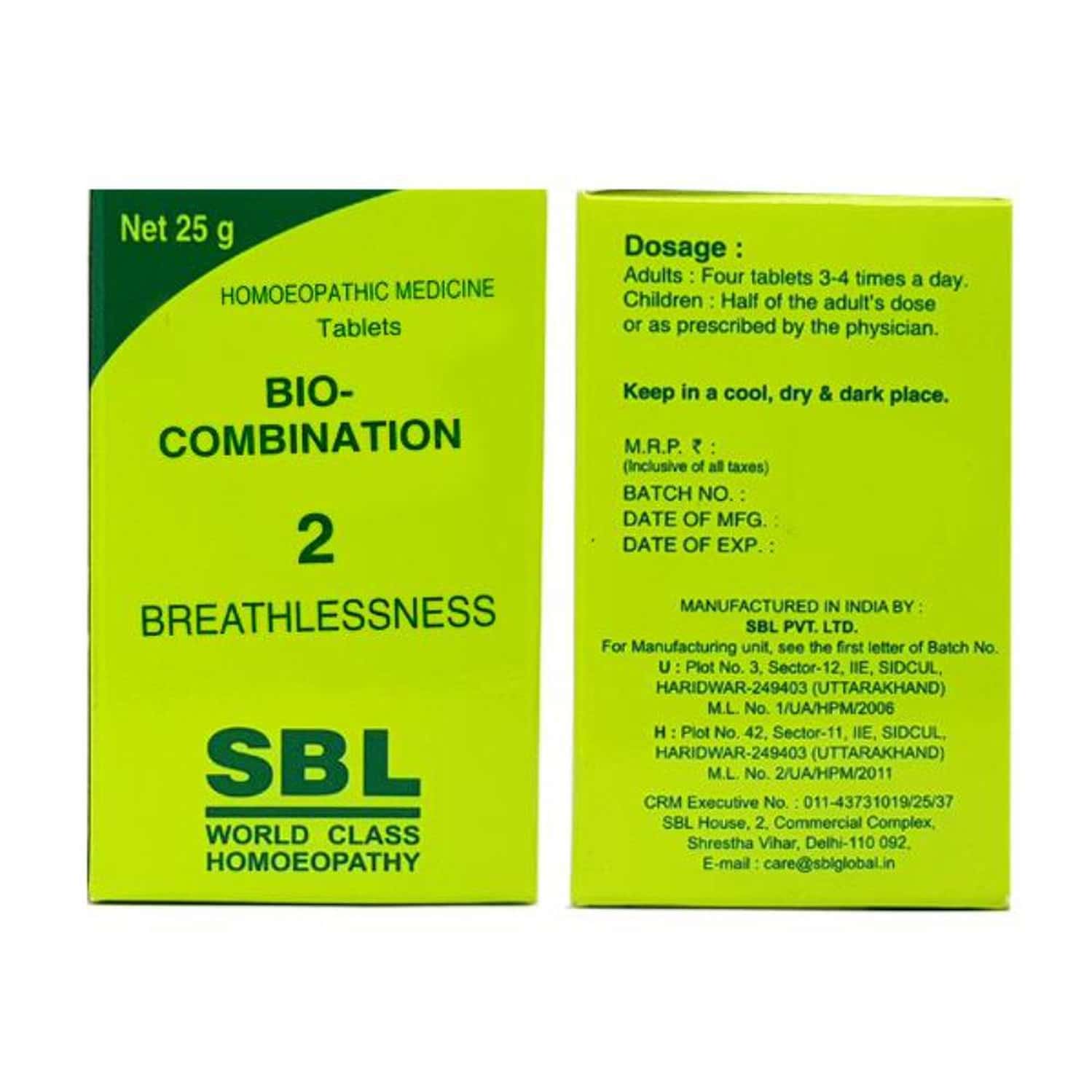 Sbl Bio-combination 2 Tablet 450 Gm Pack Of 3