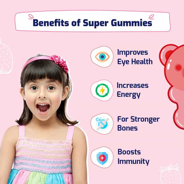 Gritzo Supermilk Growth+ (13+Y Girls) (Double Chocolate | 800G) With Super Gummies (Strawberry)