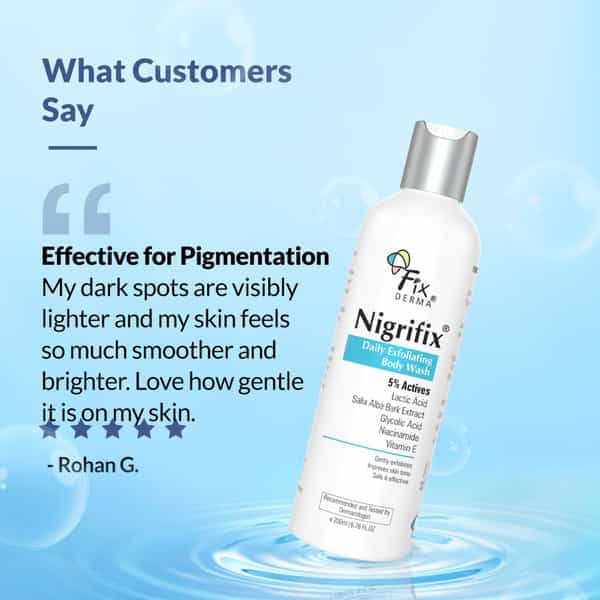 Fixderma Nigrifix Exfoliating Body Wash With 5% Actives | Gentle Exfoliating Shower Gel 200Ml