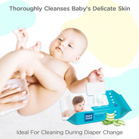 Meemee Baby Gentle Wet Wipes With Aloe Vera Extracts | 72 Count | Pack Of 3 (216 Wipes)