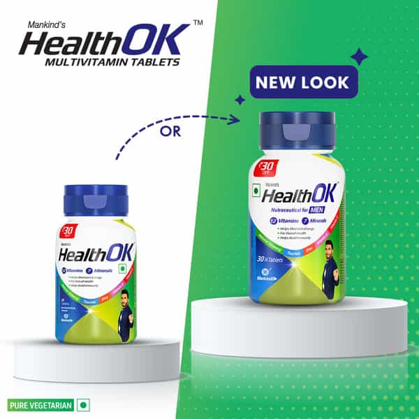 Health Ok Daily Multivitamin For Energy & Overall Health For Men30 Tablets X 3 (3 X 30 Tablets)