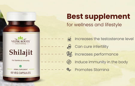 Vedikroots Shilajit 60 Capsules 450 Mg 100% Organic |For Metabolism And Immunity Boost (Pack Of 3)