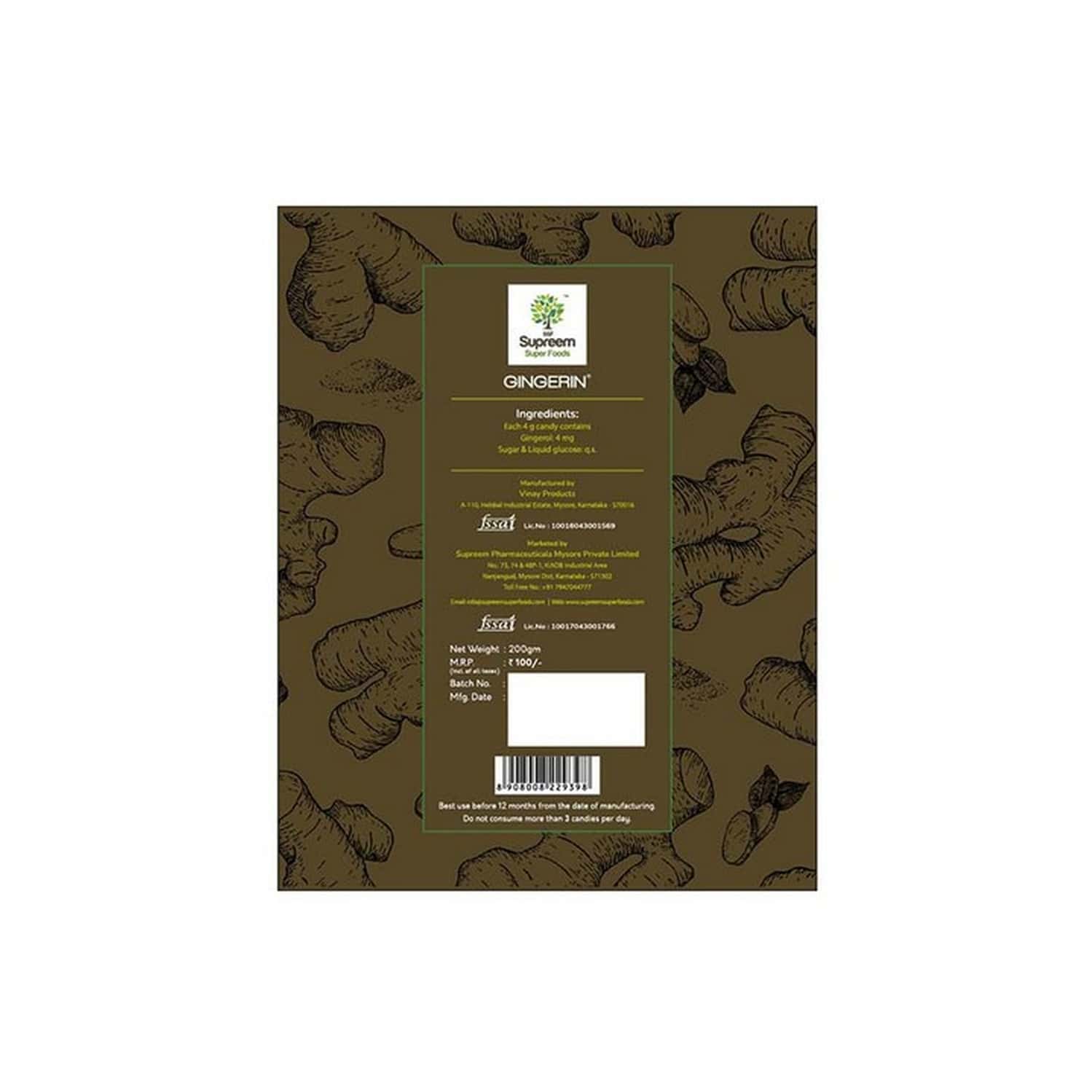 Buy SUPREEM SUPER FOODS GINGERIN® DIGESTIVE AID (GINGER EXTRACT) 15'S