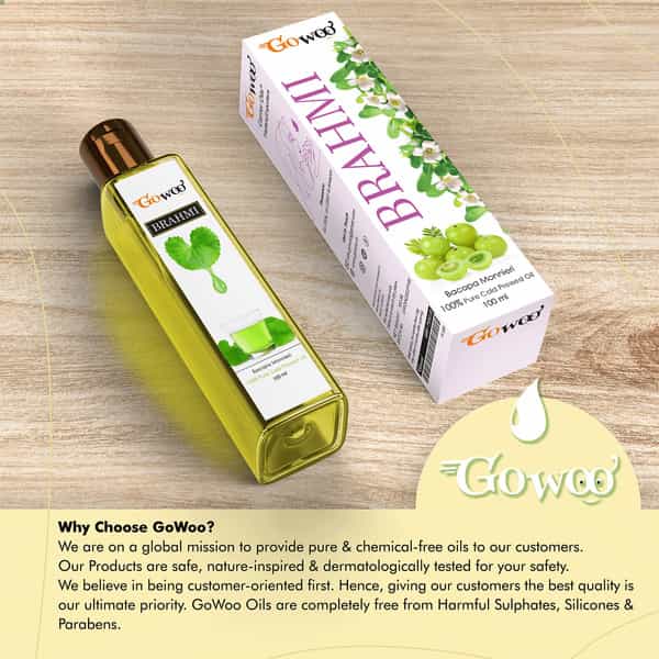 Go Woo 100% Pure Brahmi Carrier Oil Good For Sleep 100 Ml