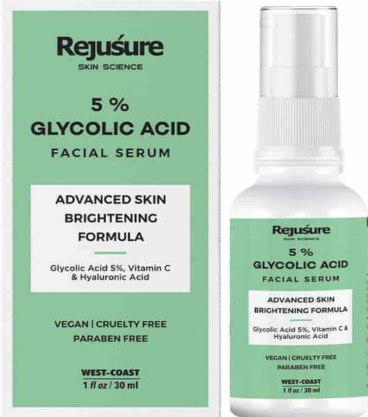 Rejusure 5% Glycolic Acid Facial Serum Reduces Pigmentation Dark Spots & Acne - 30 Ml