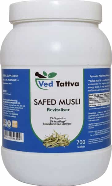 Ved Tattva Musli Tablets Safed Musli 700 Tablets/Natural & Pure Musali Powder