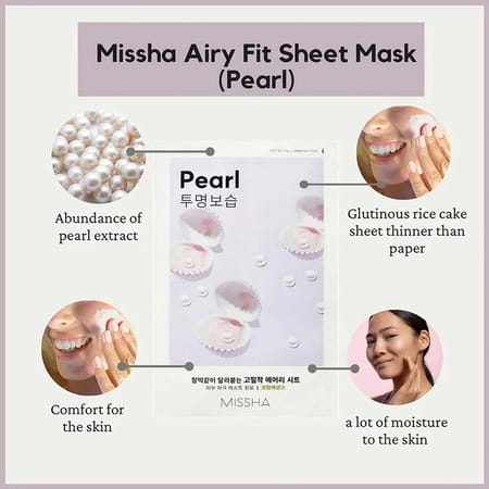 Missha Airy Fit Sheet Mask [Pearl] - Pack Of 5