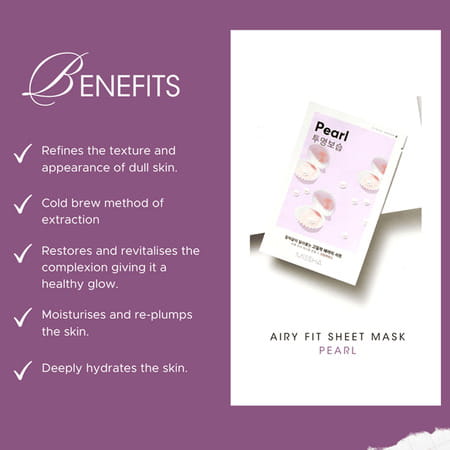 Missha Airy Fit Sheet Mask [Pearl] - Pack Of 5